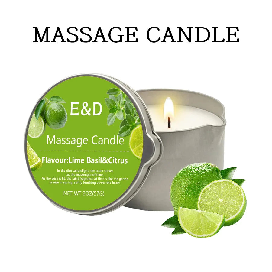 Massage Oil Candle – Aromatherapy Scented Candle for Stress Relief & Skin Care