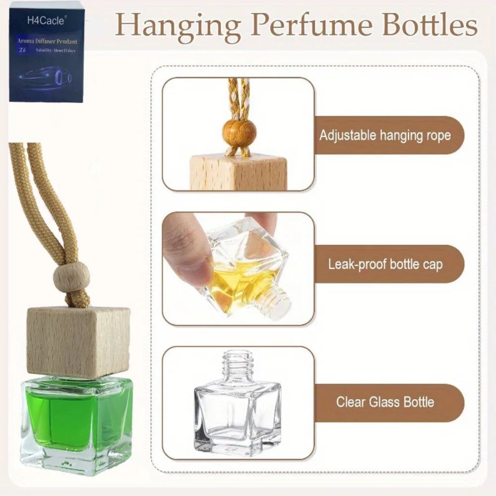 Car Perfume Pendant with Essential Oil – Universal Car Air Freshener Decoration