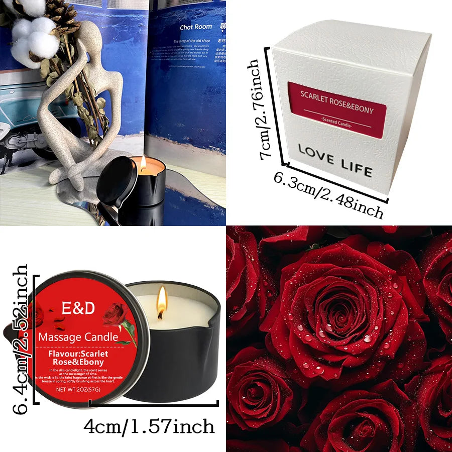 Massage Oil Candle – Aromatherapy Scented Candle for Stress Relief & Skin Care
