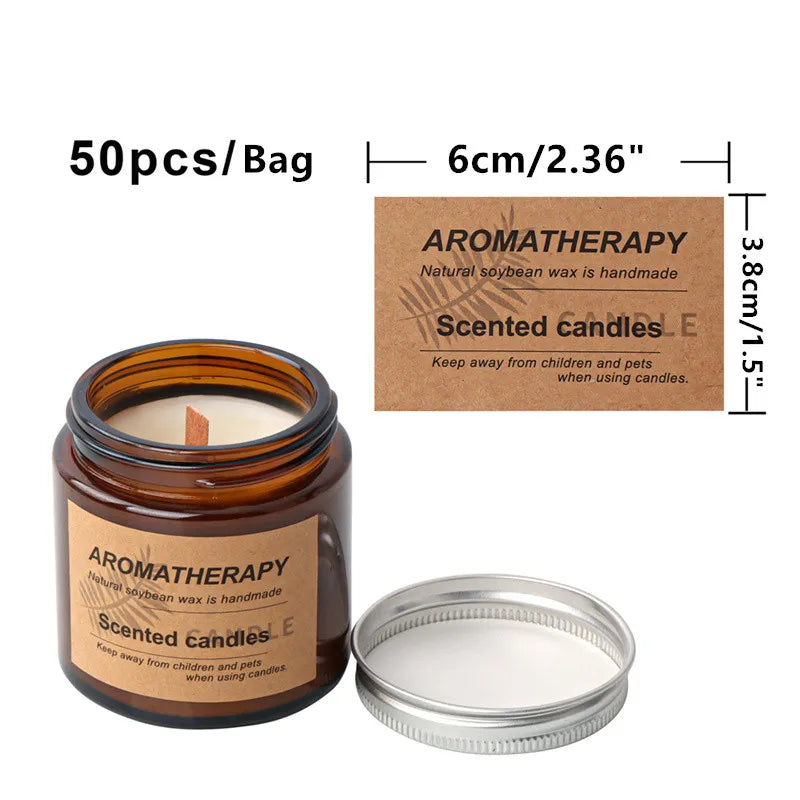 Self-Adhesive Candle Packaging Labels – Gift Box & Warning Seal Stickers