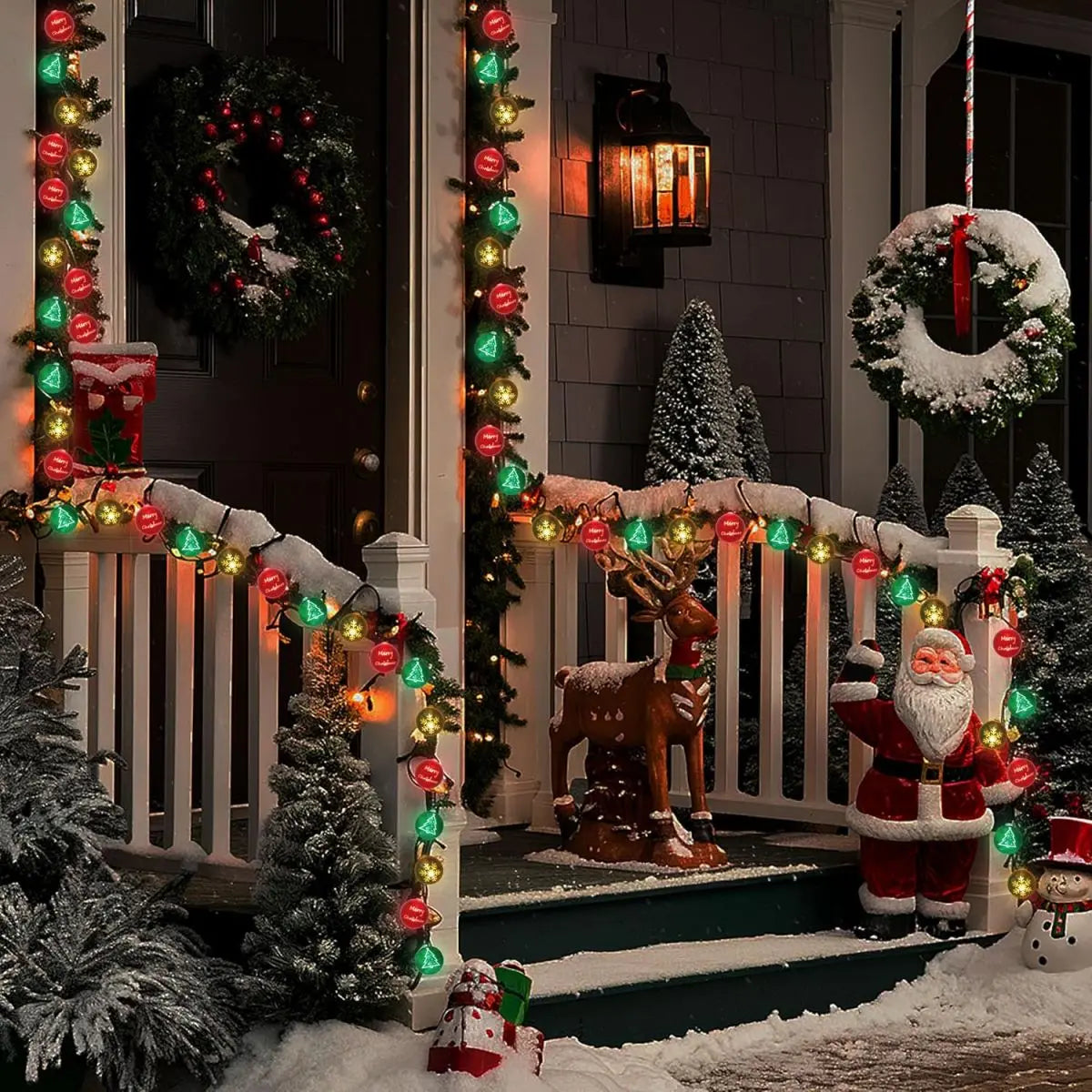 Multicolor Christmas Ball Ornament Lights – Festive LED Tree & Table Decoration