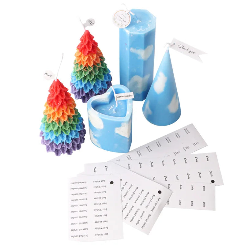 Self-Adhesive Candle Packaging Labels – Gift Box & Warning Seal Stickers