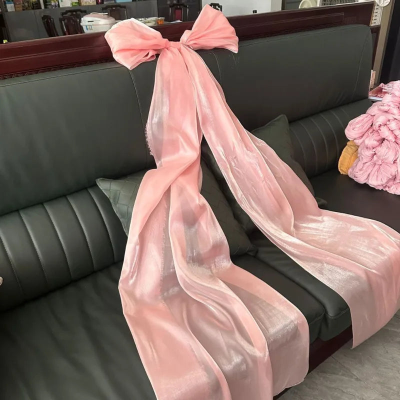 Large Christmas Tree Lace Bow – Satin Bowknot Ornament for DIY Decor