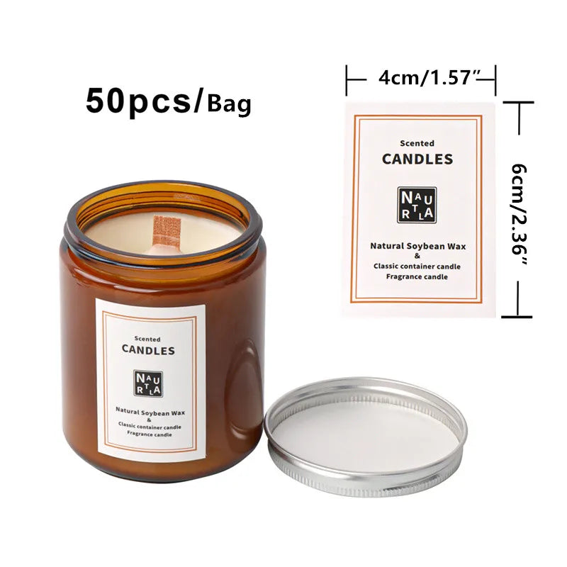 Self-Adhesive Candle Packaging Labels – Gift Box & Warning Seal Stickers