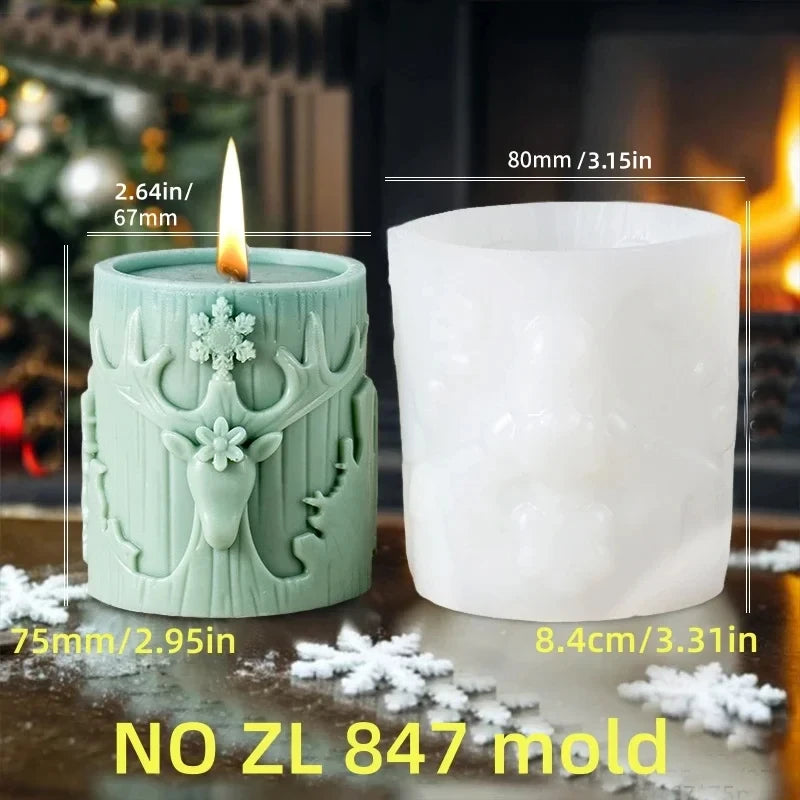 Christmas House Candle Mold – Santa Claus on Roof Silicone Mold