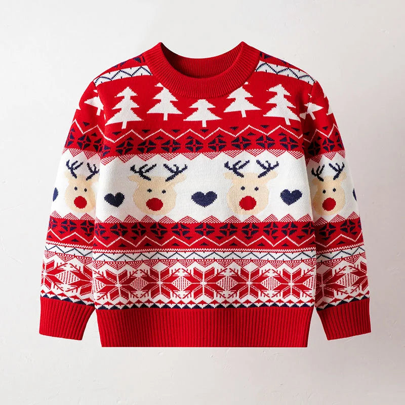 Christmas Kids Sweater – Cartoon Knit Pullover for Boys & Girls | Warm Winter Jumper for Toddlers & Children