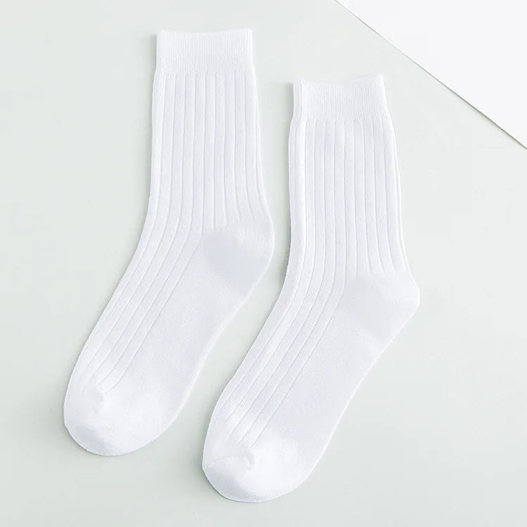 Men's Cotton Warm Socks – Black & White Winter Socks (EU 39–44)