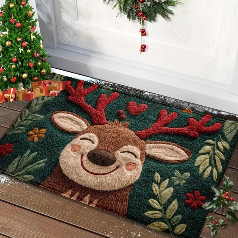 Red Santa Claus Christmas Doormat – Indoor & Outdoor Holiday Carpet