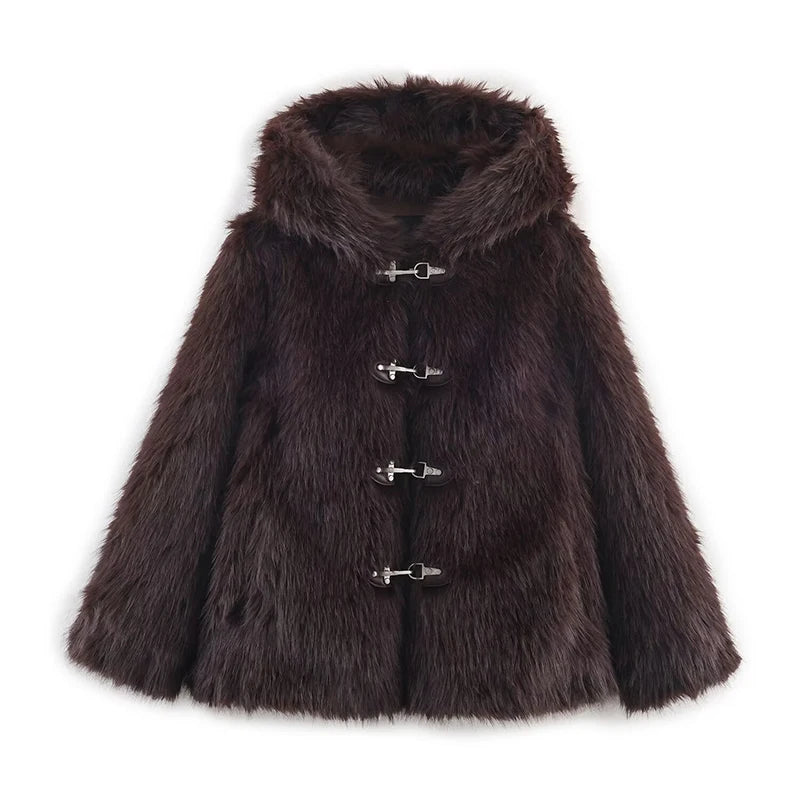 Womens Coat Jacket Faux Fur