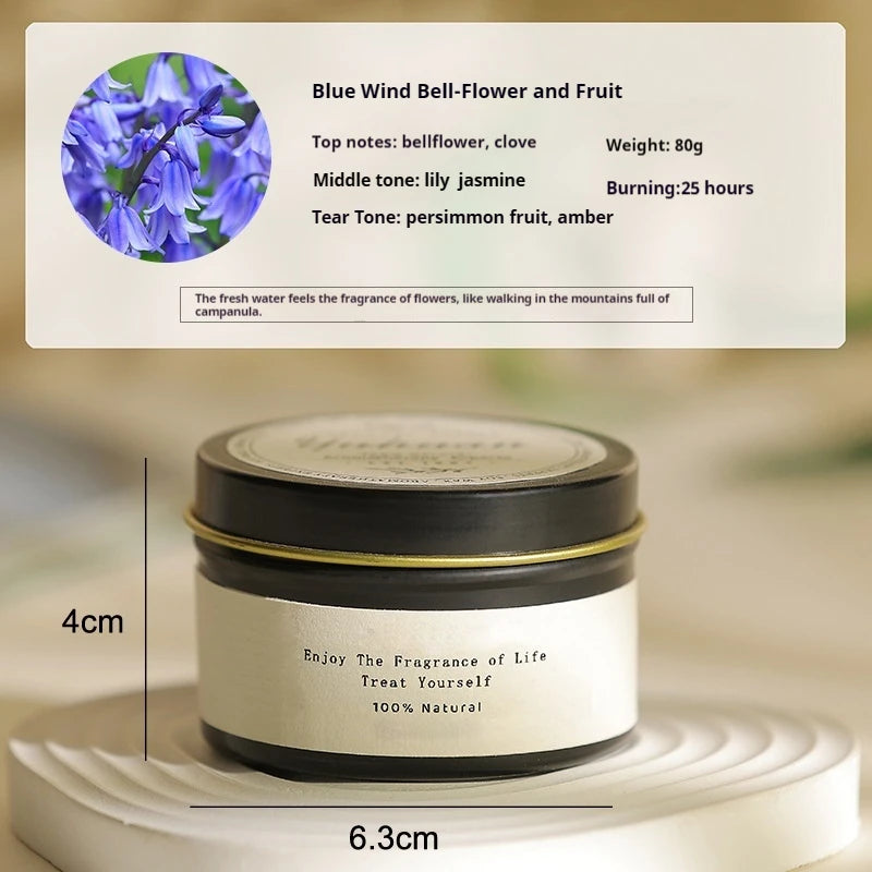 Black Tin Can Scented Candle with Wooden Wick – Classic Aromatic Home Decor