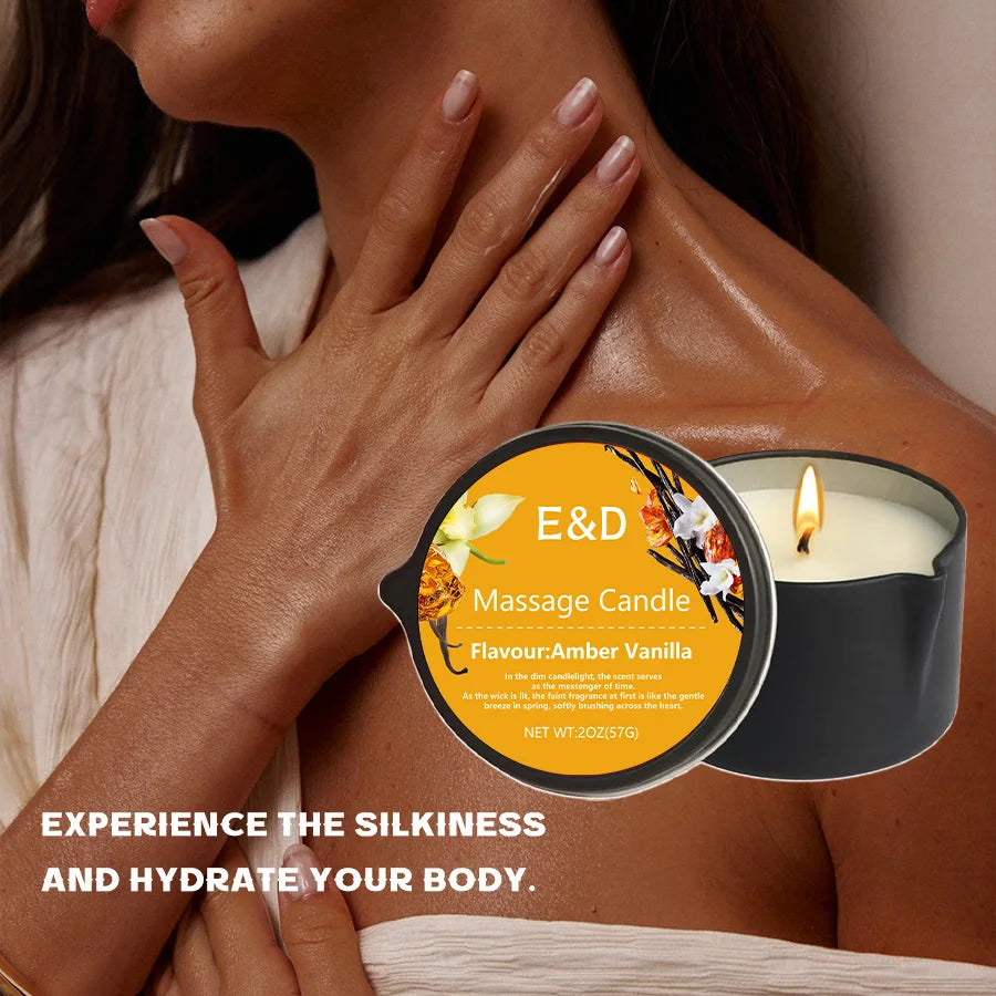 Luxury Aromatherapy Massage Oil Candle – Stress Relief & Skin Moisturizing