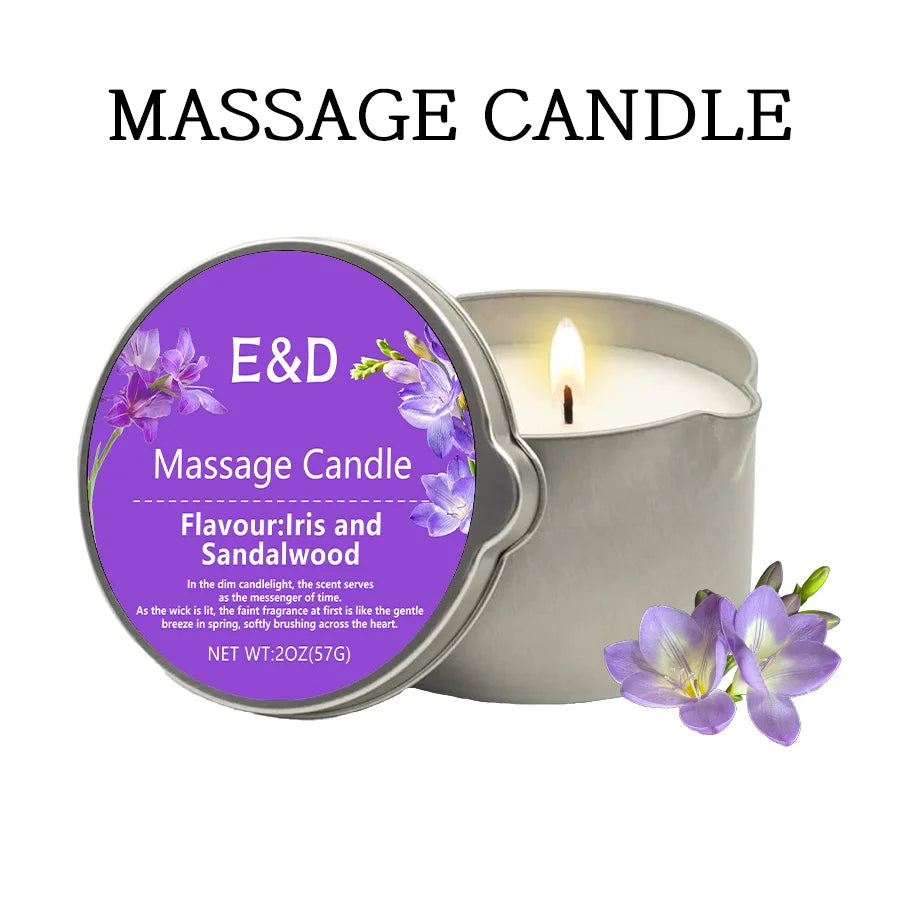 Massage Oil Candle – Aromatherapy Scented Candle for Stress Relief & Skin Care