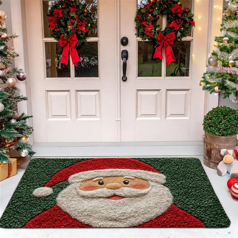 Red Santa Claus Christmas Doormat – Indoor & Outdoor Holiday Carpet