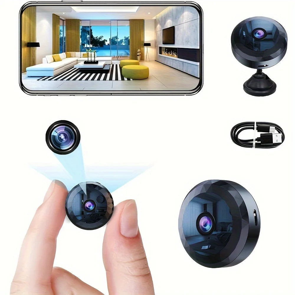 Wireless Mini WiFi Security Camera with Night Vision & Motion Detection – Rechargeable Battery, Easy Mount, App Controlled