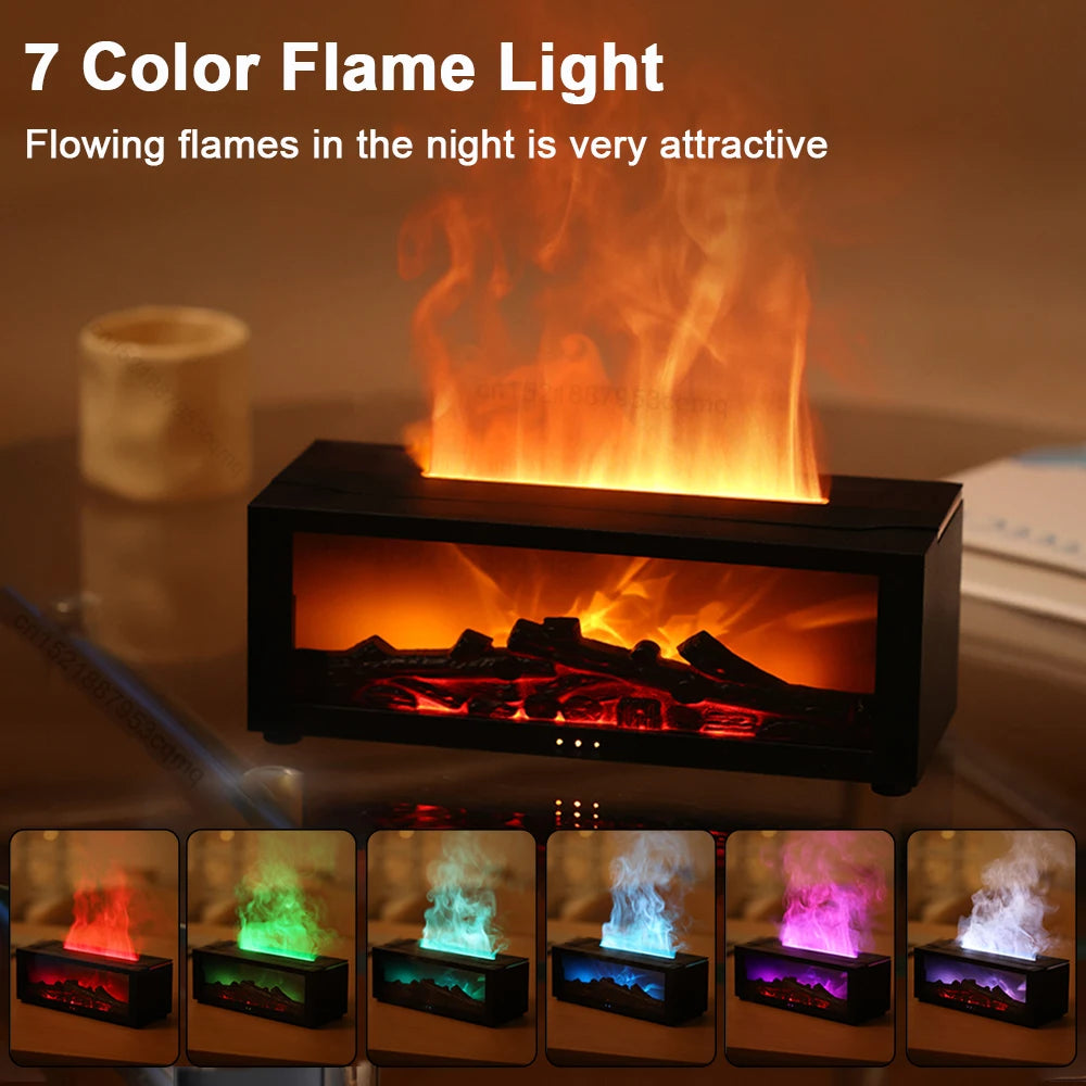 Flame Effect Aroma Humidifier with LED Light & Remote Control