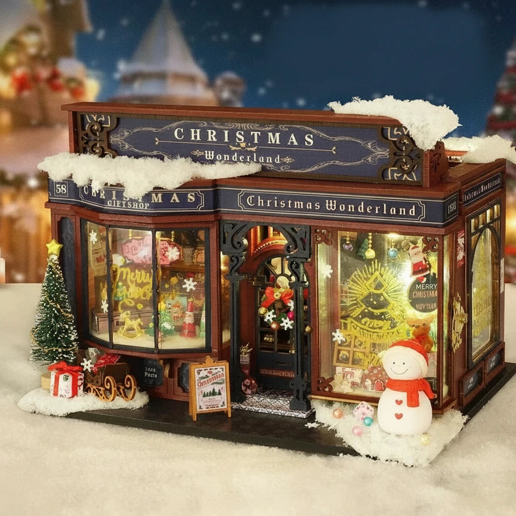 handcrafted 3d miniature christmas wonderland diy kit perfect for creative holiday decorations and unique black friday gift ideas.