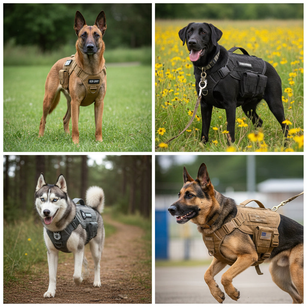 durable dog harness and leash set for german shepherd and malinois designed for medium and large dogs for training and daily walking