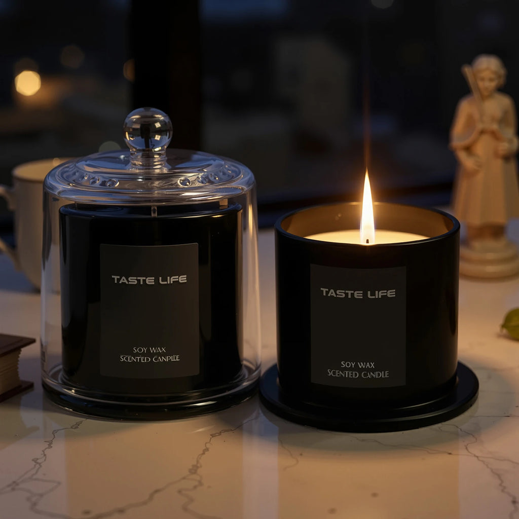 Premium soy wax scented candles with eco-friendly, clean-burning design, offering natural fragrance for home ambiance, relaxation, or gifting.
